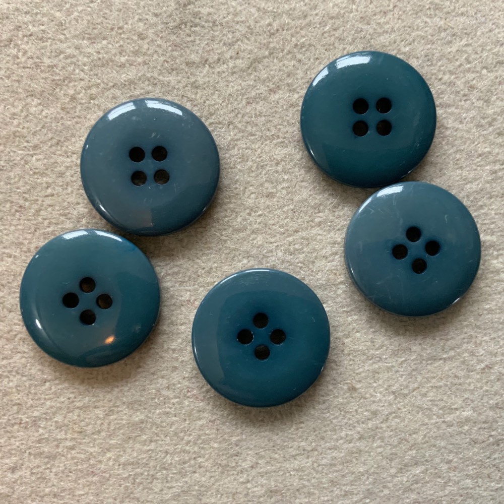 Vintage Teal Buttons. Set of 5